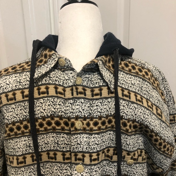 Amazing stylish Grit Iron winter button up hippie hoodie shirt size 2xl - Picture 2 of 6